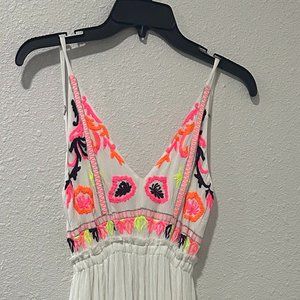 White Summer Floral Maxi Dress